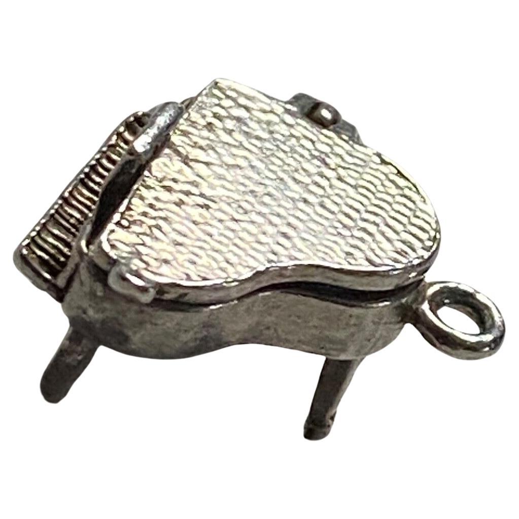 925 Sterling Silver Grand Piano Vintage Charm Opening To Reveal Soundboard