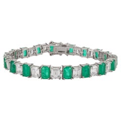 925 Sterling Silver Green White Zircon Tennis Bracelet Wedding Gift for Her