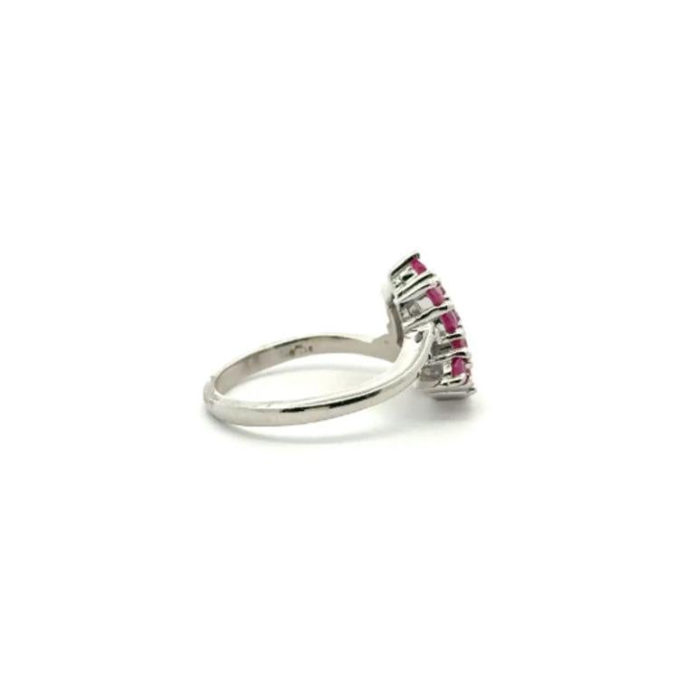 Im Angebot: Handgefertigter Rubin-Cluster-Ring aus 925 Sterlingsilber für Damen, Thanksgiving-Geschenk () 6