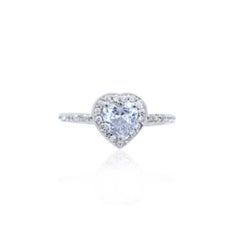 925 Sterling Silver Heart Shaped Moissanite Ring For Women Anniversary Gift.