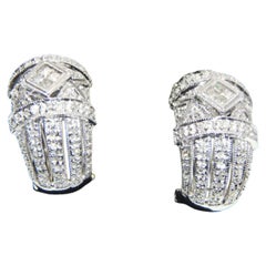 925 Sterling Silver Hoop Earrings For Women Beautiful Moissanite Studs Gift.