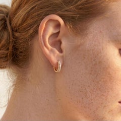 Pendientes de aro de plata de ley 925 para mujer. Pendientes minimalistas con moissanita, ideales para regalar.