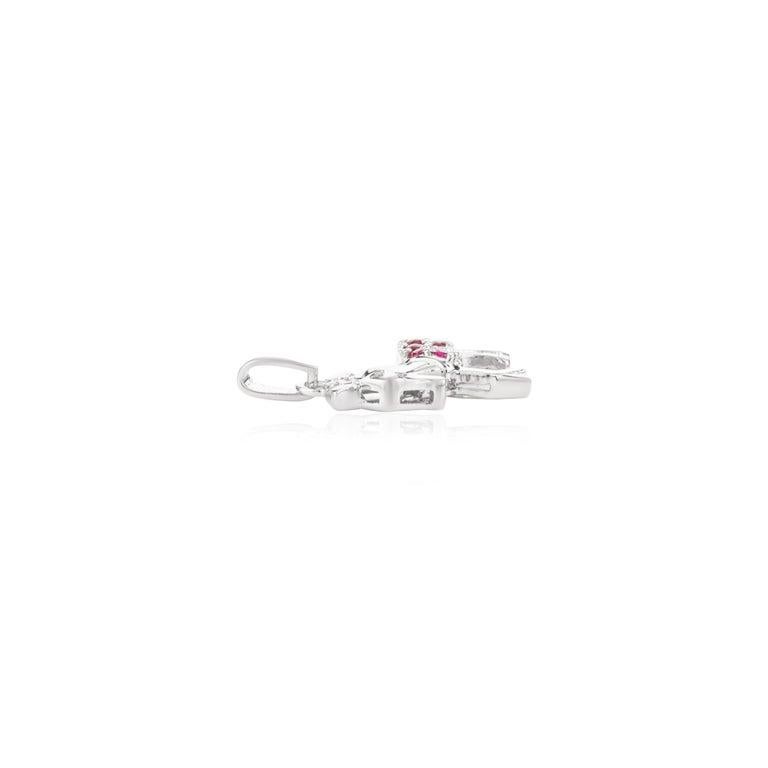 Colgante Caballo de Plata de Ley 925 con Rubí y Diamante para Madre en venta 3