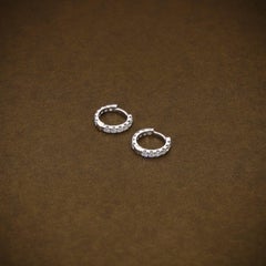 925 Sterling Silver Huggie Hooped Earrings Minimalist Moissanite Earring For Her