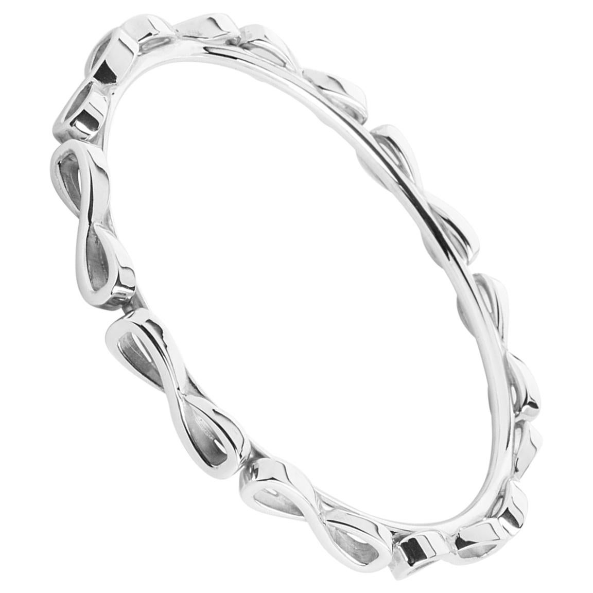 .925 Sterling Silver Infinity Wraparound Bangle Bracelet For Sale