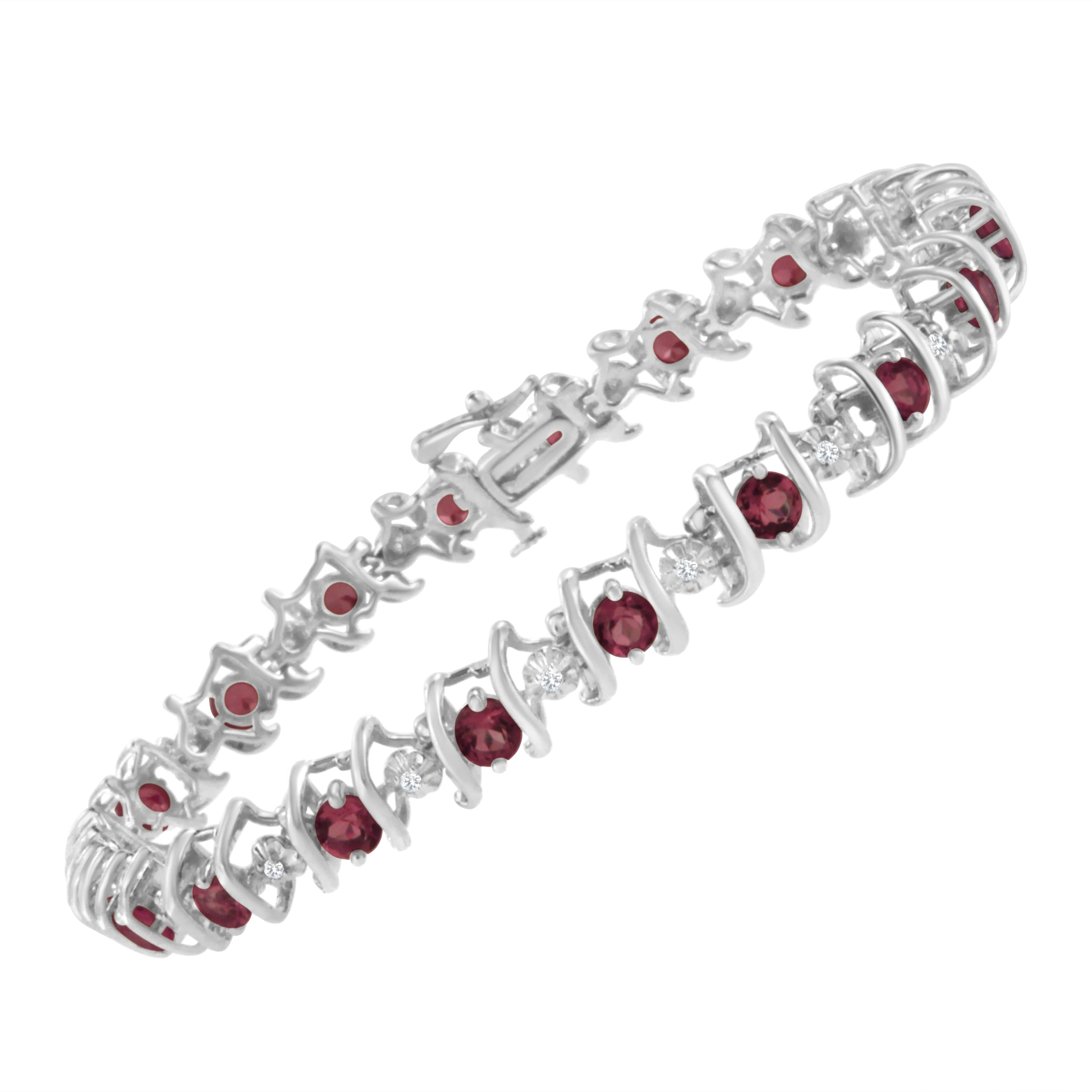 sterling silver ruby tennis bracelet