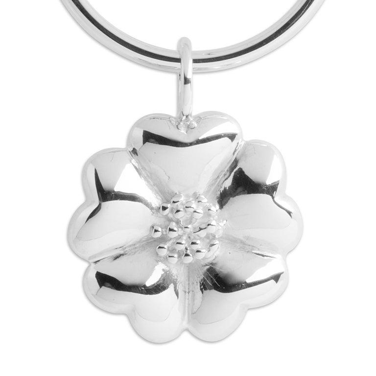 For Sale:  .925 Sterling Silver Large Blossom Dangle Ring 4