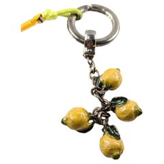 Vintage 925 Sterling Silver Lemons Keychain by Pietro Sorini