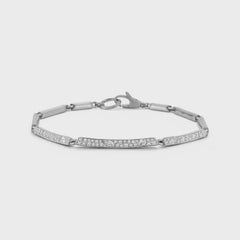 925 Sterling Silber Link Armband Schönes Geschenk Minimalist Moissanite Armband.