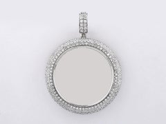 925 Sterling Silver Micro-Pavé Cubic Zirconia Custom Photo Round Medallion Penda