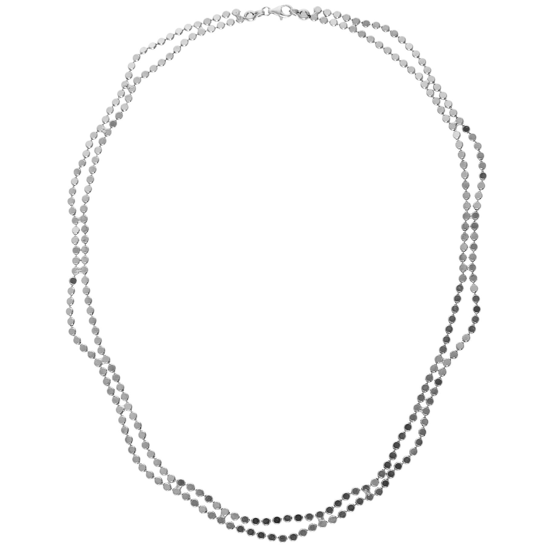 Sterling Silver Gold Plated Minimal Short Wave Round Motif Chain Greek