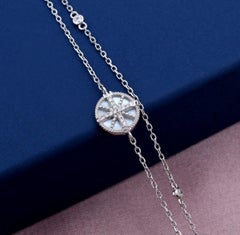 925 Sterling Silver Minimalist Bracelet Round Shaped Moissanite Bracelet For Her