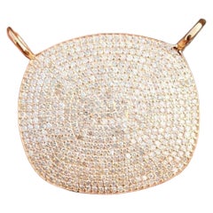 925 Sterling Silver Minimalist Pendant For Her 14k gold Pave Diamond Pendant.