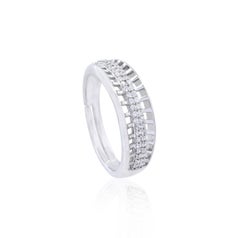 925 Sterling Silver Moissanite Band Ring For Women Beautiful Valentine Gift .