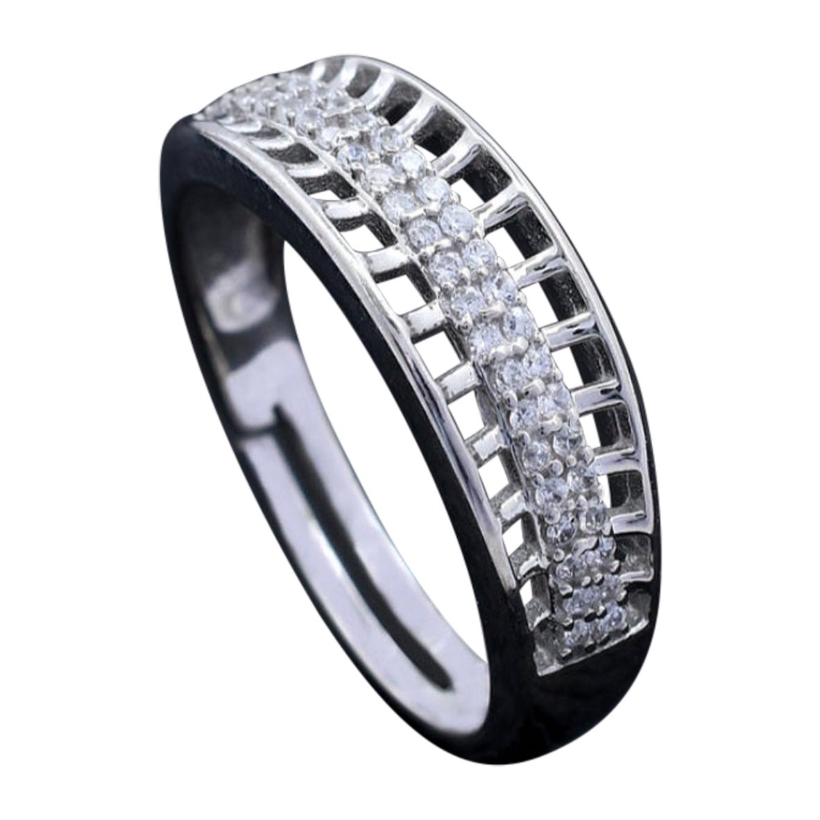 Anello a fascia di moissanite in argento 925 per donna Bellissimo regalo di San Valentino.