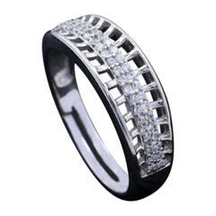 Anello a fascia di moissanite in argento 925 per donna Bellissimo regalo di San Valentino.