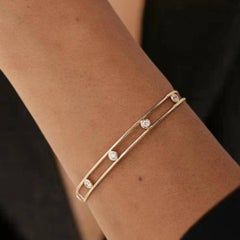Pulsera brazalete de moissanitas de plata de ley 925 para mujer Regalo minimalista para ella