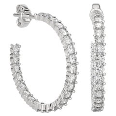 .925 Sterling Silver Moissanite C-Hoop Earrings Engagement Gift for Her