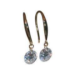 925 Sterling Silver Moissanite Drop Earrings Beautiful Gift For Her.