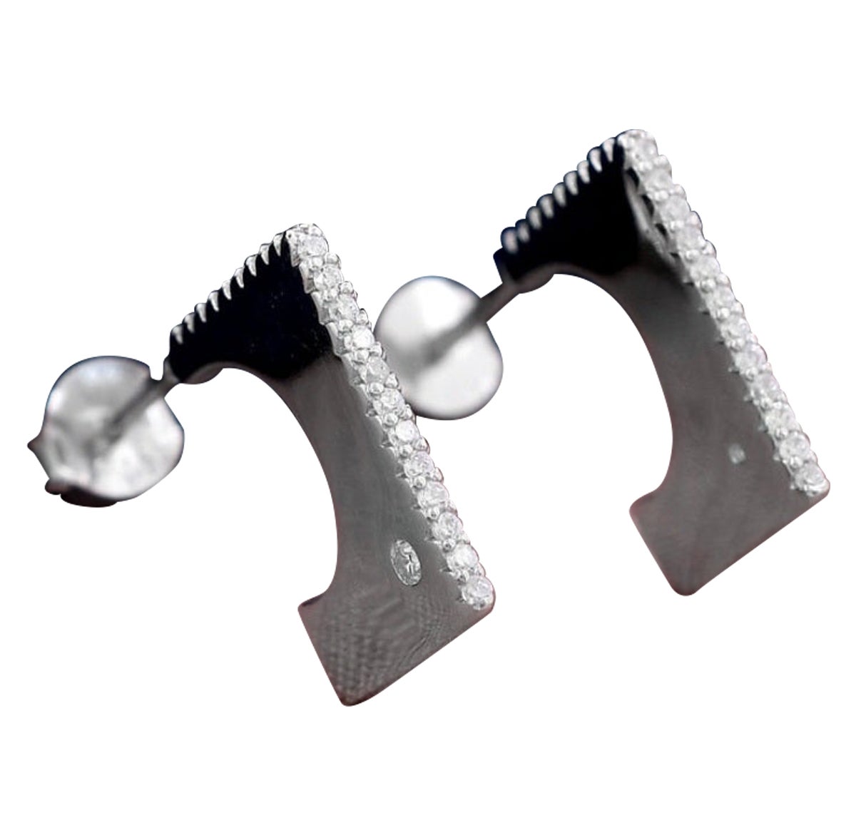 925 Sterling Silver Moissanite Earring Unique Shape Studs Beautiful Gift For Her