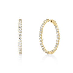 925 Sterling Silver Moissanite Earrings Eternity Hoop Earring For Women Gift .