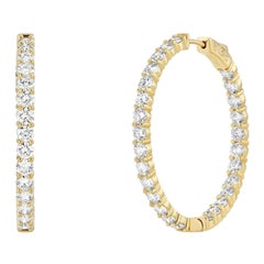 925 Sterling Silver Moissanite Earrings Eternity Hoop Earring For Women Gift .