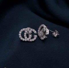 925 Sterling Silver Moissanite Earrings Hip Hop Studs Anniversary Gift For Her.