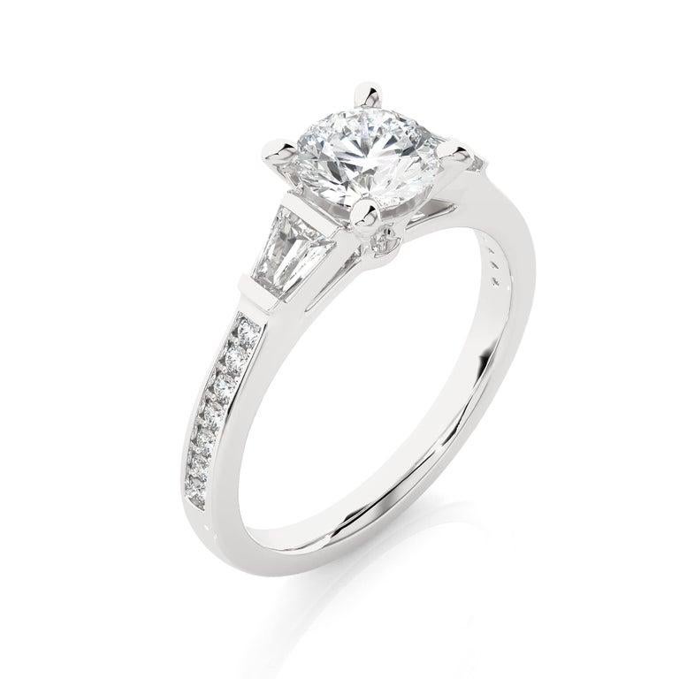 For Sale:  Art Deco Moissanite Gemstone Engagement Ring in 925 Solid Silver Jewelry for Her 8