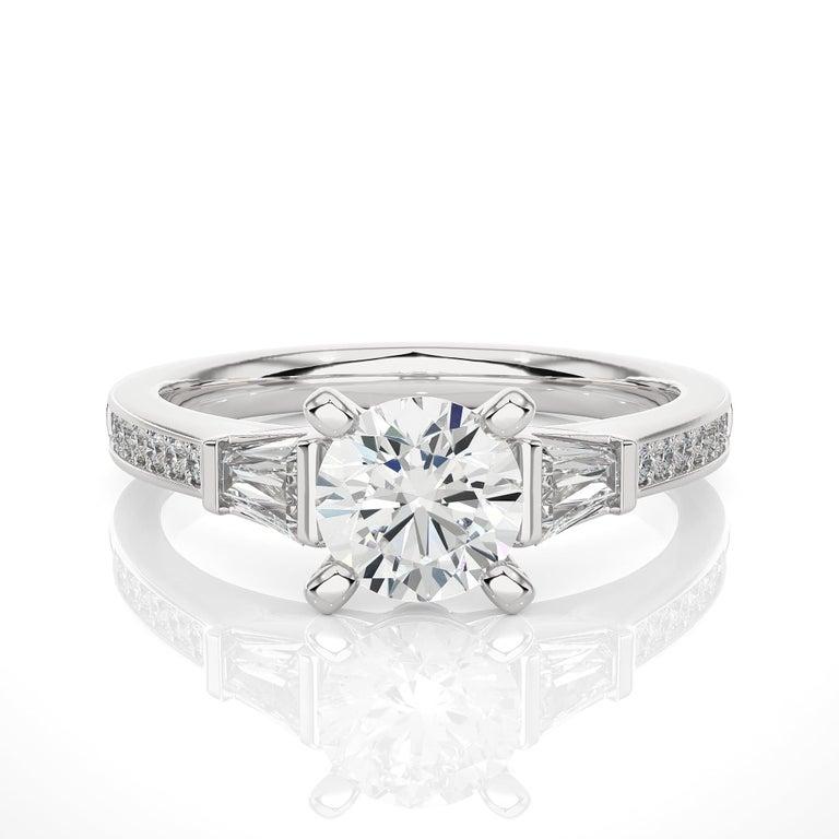 For Sale:  Art Deco Moissanite Gemstone Engagement Ring in 925 Solid Silver Jewelry for Her 9