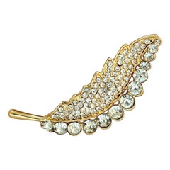 925 Sterling Silver Moissanite Leaf Brooch Beautiful Gift For Wedding