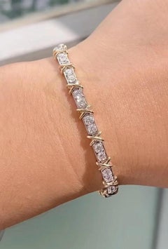 Bracciale a maglie in argento 925 Moissanite per donna Bellissimo regalo di compleanno