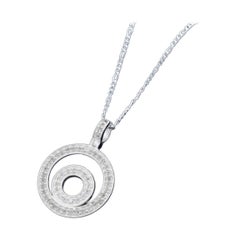 925 Sterling Silver Moissanite Necklace Double Circle Pendant Elegant Gift Women