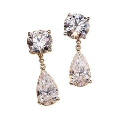 925 Sterling Silver Moissanite Pear Shaped Earring Anniversary Gift For Her