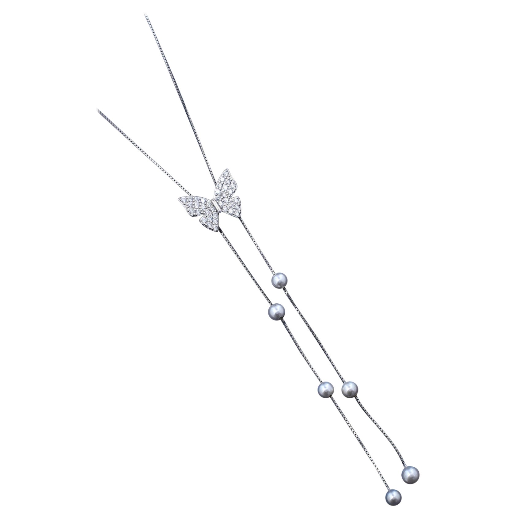 Bracciale di perle moissanite in argento 925 Regalo minimalista per il matrimonio. in vendita