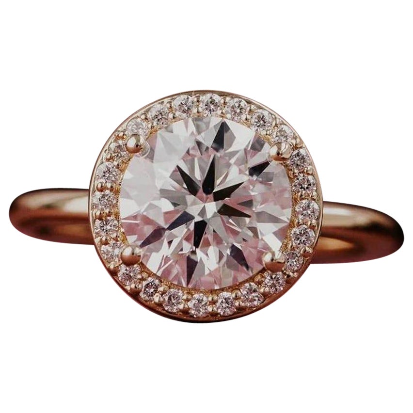 925 Sterling Silver Moissanite Round Cut Engagement Ring Beautiful Gift For Her.