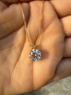 925 Sterling Silver Moissanite Solitaire Pendant Beautiful Gift For Women.