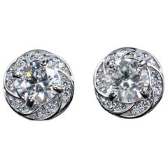 925 Sterling Silver Moissanite Stud Earrings Beautiful Gift For Women