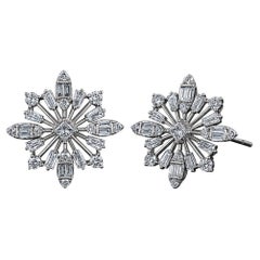 925 Sterling Silver Moissanite Stud Earrings Floral Starburst Beautiful Gift