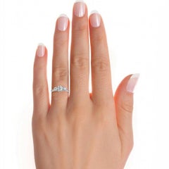 925 Sterling Silver Moissanite Three Stone Engagement Ring for Women Gift
