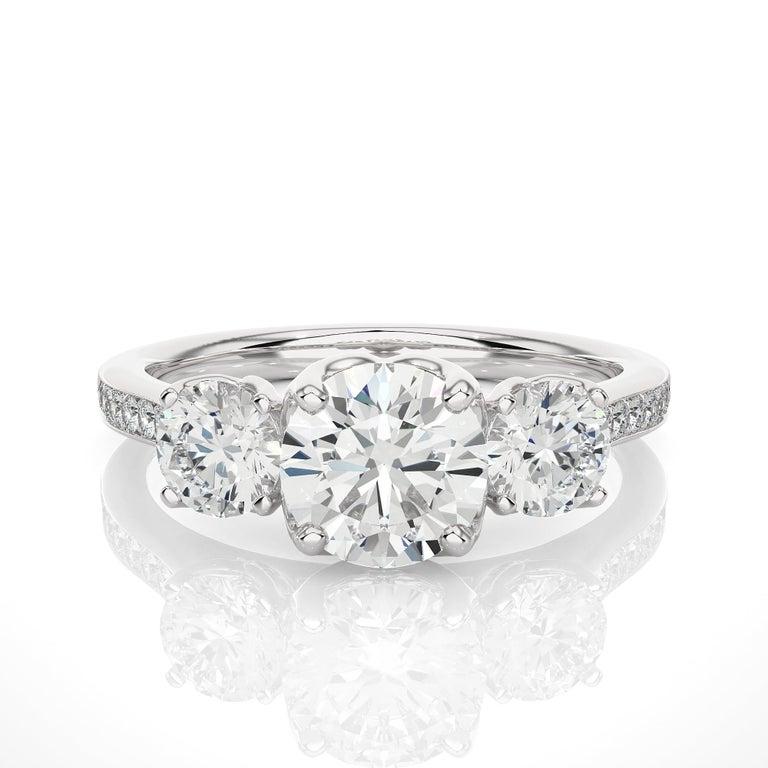 For Sale:  925 Sterling Silver Moissanite Three Stone Engagement Ring for Women Gift 8