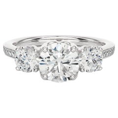 925 Sterlingsilber Moissanit-Verlobungsring mit drei Steinen, Geschenk für Mutterschaft, Geschenk