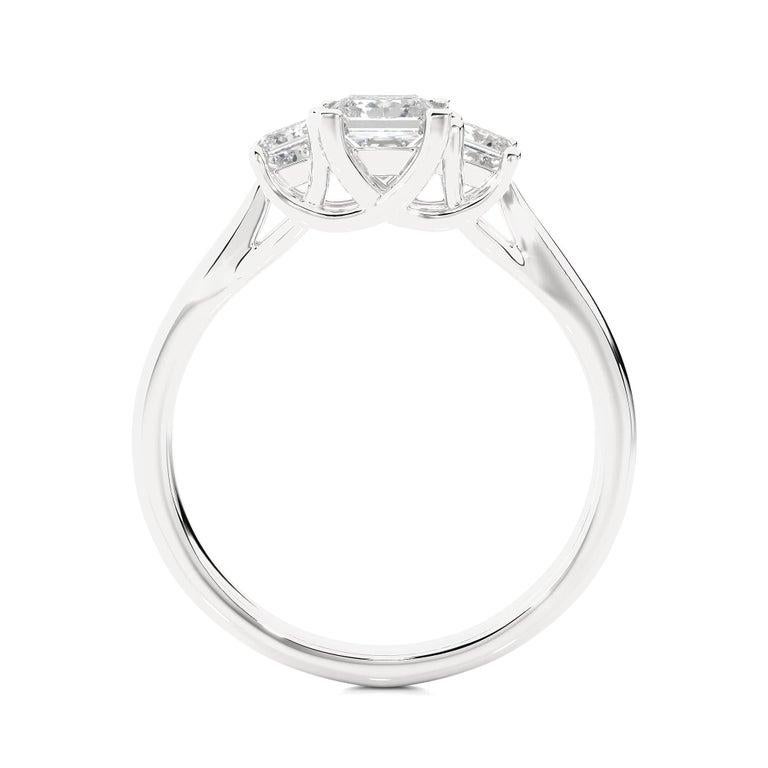 For Sale:  925 Silver Unique Moissanite Three Stone Ring in Jewelry Gift for Fiance 8