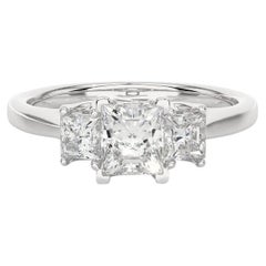 925 Silver Unique Moissanite Three Stone Ring in Jewelry Gift for Fiance