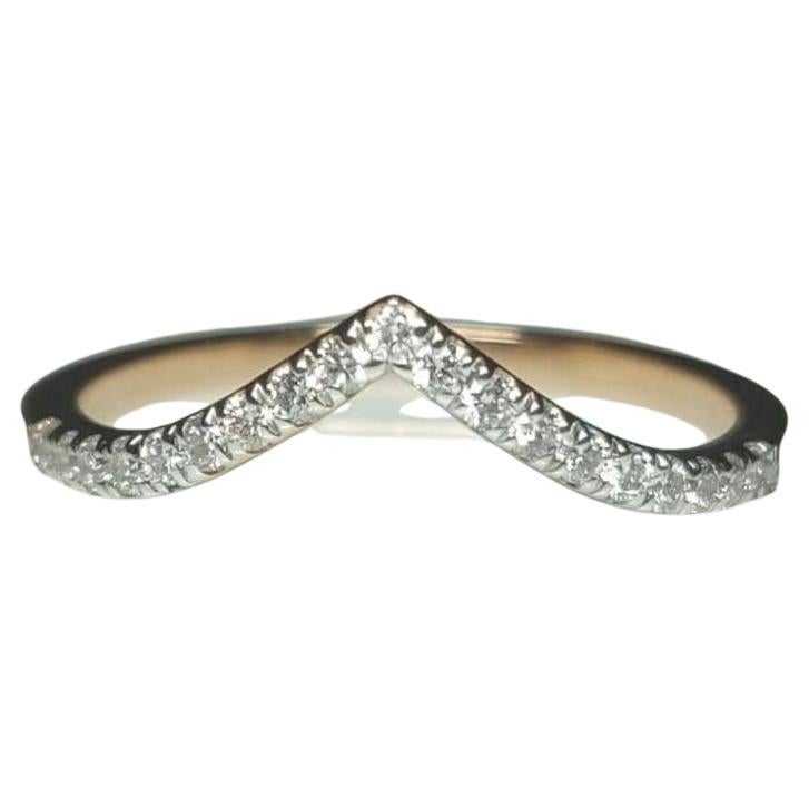 925 Sterling Silver Moissanite V Shape Ring Beautiful Gift For Women For Sale