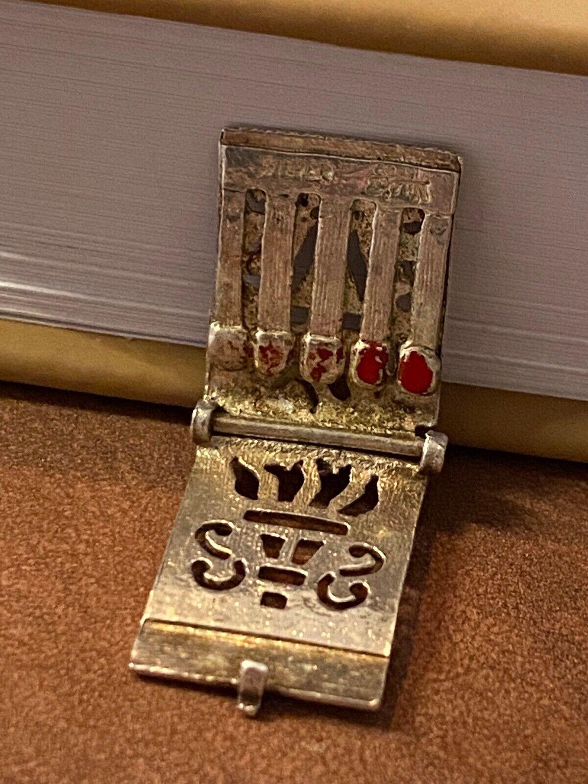 925 Sterling Silber Geldklammer Vintage Eröffnung Charme / Anhänger im Angebot 1