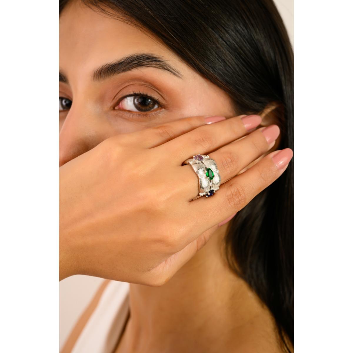 in vendita:  Anello a fascia con zircone multicolore in argento 925 per donna Gioielli 8