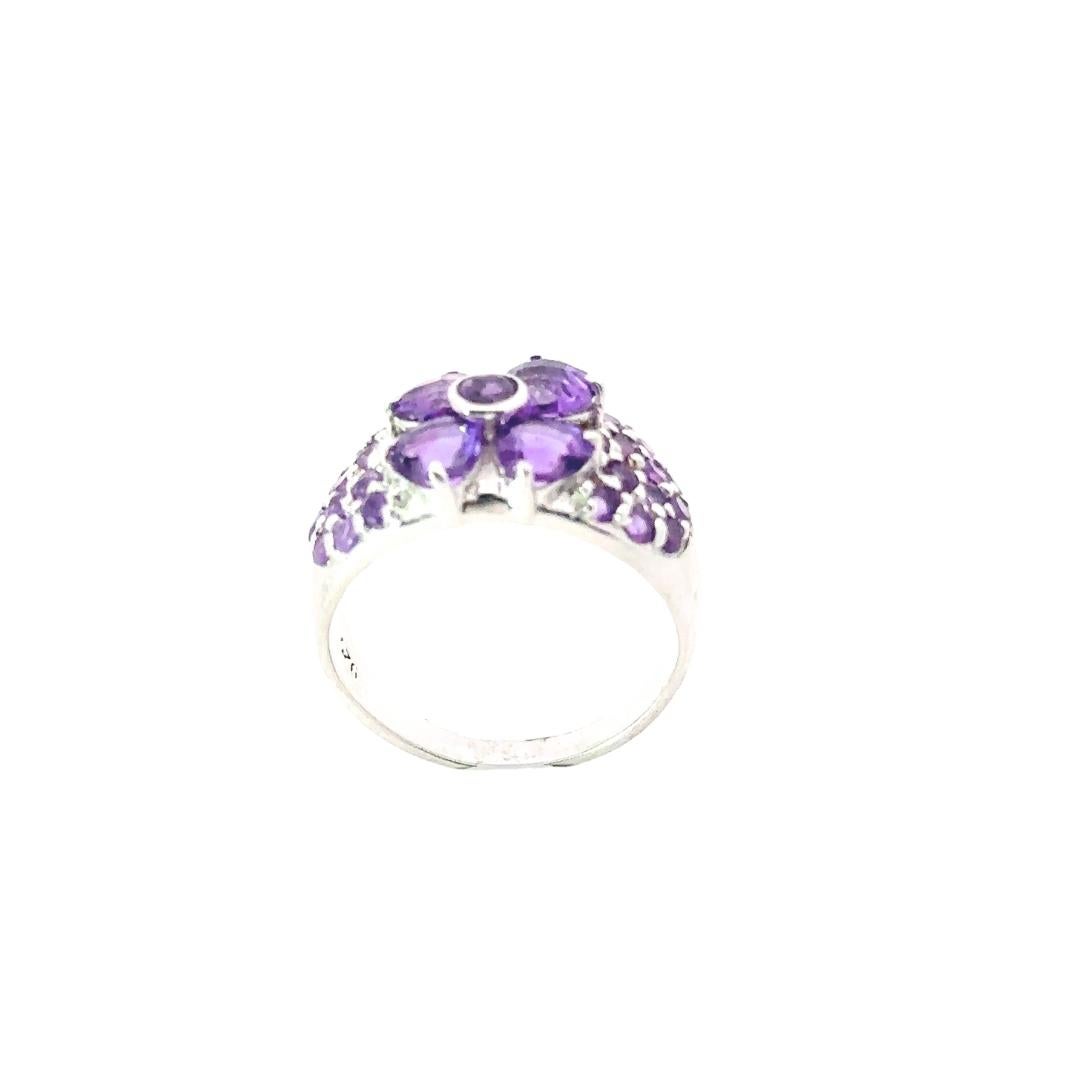 For Sale:  925 Sterling Silver Natural Amethyst 3.19 Carats Gemstone Silver Ring for Mother 3