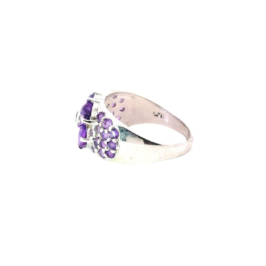For Sale:  925 Sterling Silver Natural Amethyst 3.19 Carats Gemstone Silver Ring for Mother 6