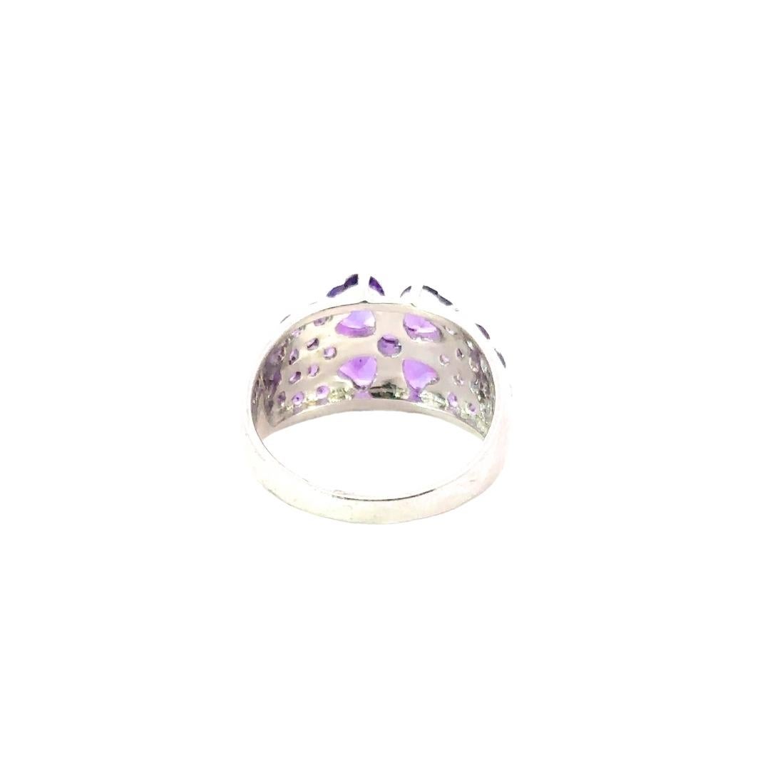 For Sale:  925 Sterling Silver Natural Amethyst 3.19 Carats Gemstone Silver Ring for Mother 7