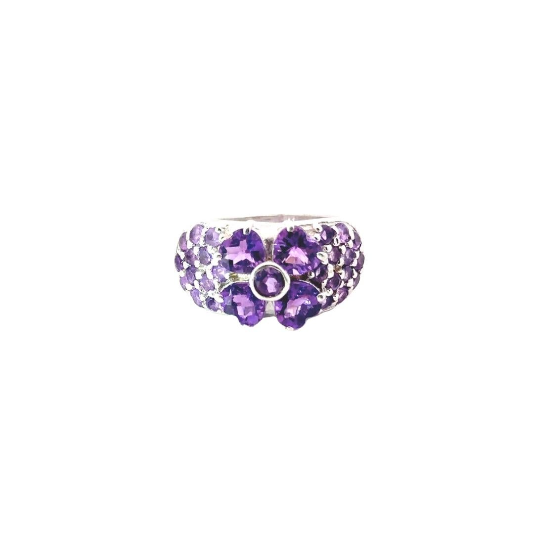 For Sale:  925 Sterling Silver Natural Amethyst 3.19 Carats Gemstone Silver Ring for Mother 8